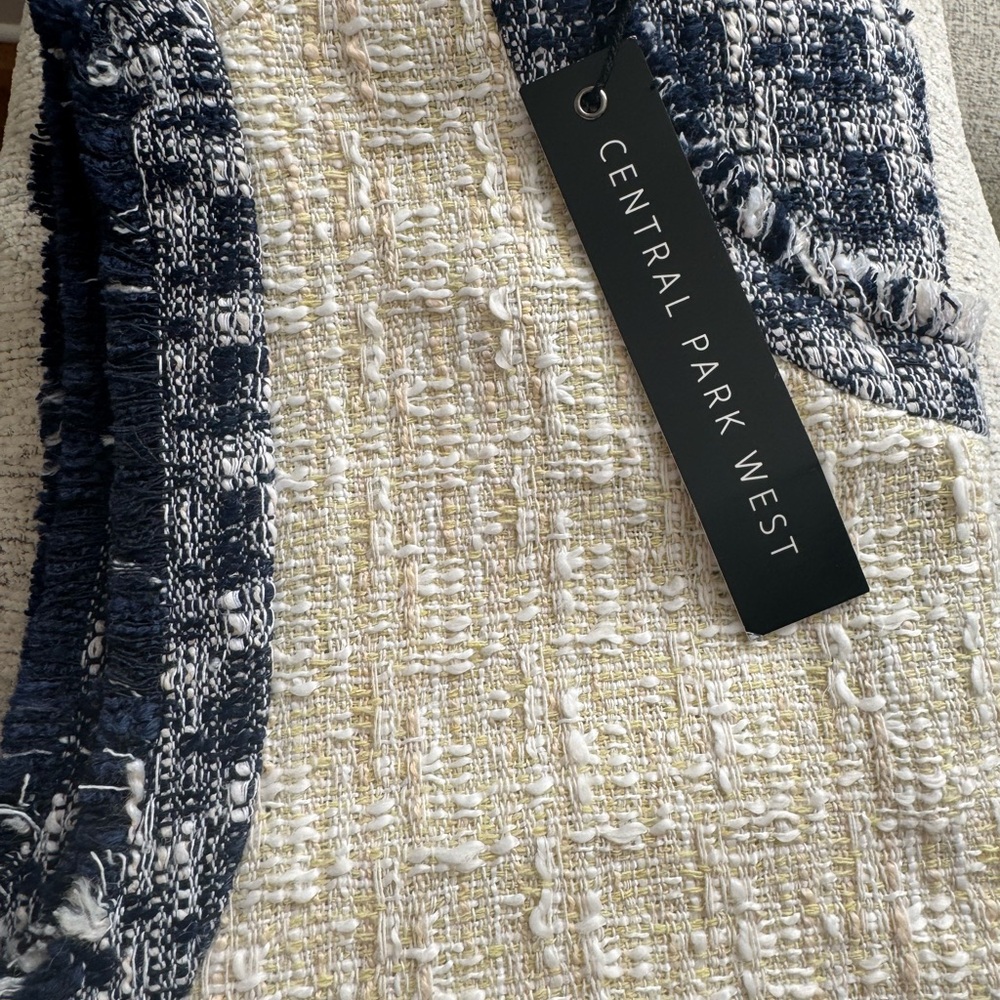 Central Park West Yellow and Blue Tweed Tank Top - Picture 4 of 5